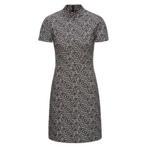 Hugo Boss Kirsi Turtle Neck Patterned Dress Short Sleeve Sheath
